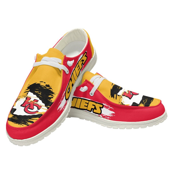 Women's Kansas City Chiefs Loafers Lace Up Shoes 001 (Pls check description for details)